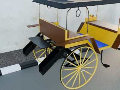 Carriage - Dokar Andong Delman Lowpoly Isometric 3D model