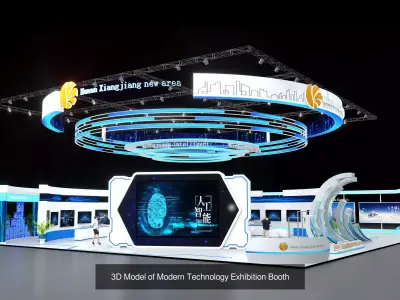 3D model of open exhibition booth 3D Model Pack