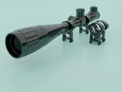 Sniper Gun Telescope Low-poly 3D model