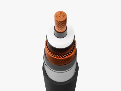 Multi-Layer Seamless Copper Control Cable 3D model