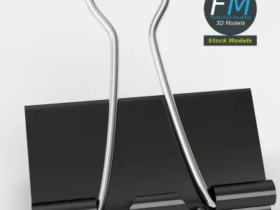 Closed binder clip 1 3D model