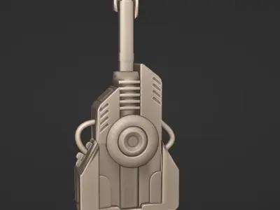 Coilgun Sci-fi Cannon Lowpoly Gameready PBR Textures Low-poly 3D model