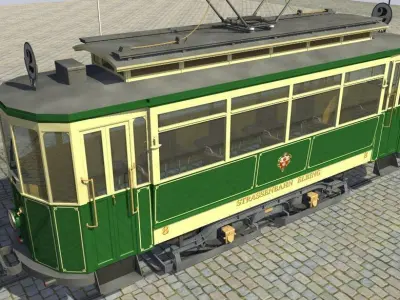 Old Tram 3D model purchase