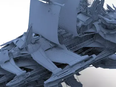 Silver Drake Airship Military vessel 3 3D model