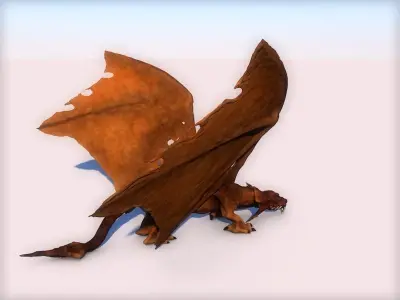 Dragon with wings Low-poly 3D model purchase