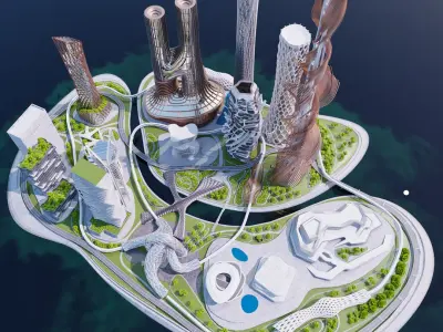 Future City Island Next 3D model