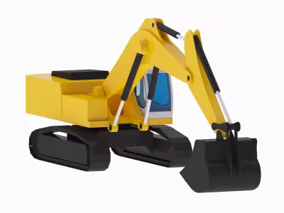 Excavator Construction R954C Simplified Low-poly 3D model