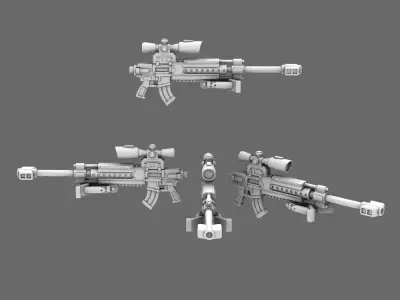 Space Knights AR Style Sniper Rifle NOHAND 3D print model