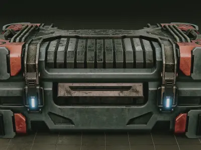 Spacecraft design box Low-poly 3D model