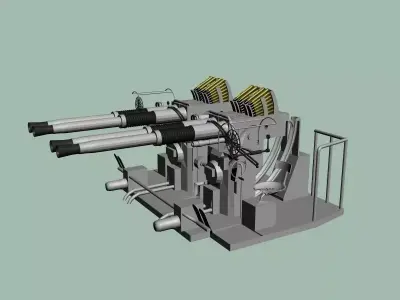 Bofors 40 mm Quad WWII US and British navies - Printable 3D print model