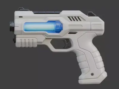 Stylized Sci-Fi Blaster Pistol 3D Model Low-poly 3D model