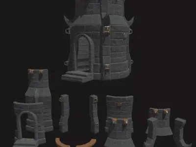 Tower Defense Constructor part Pbr2 Low-poly 3D model