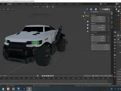 rocket league FREE 3D model road hog Free low-poly 3D model