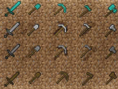 Minecraft All Tools  Free low-poly 3D model