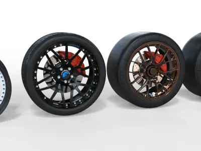 Car wheel rim 3D Model tire 3D model