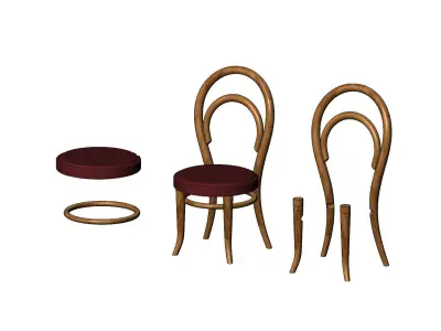 Miniature traditional bentwood chair mockup 3D print model