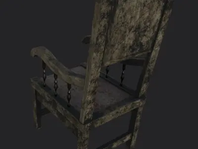 Chair for a horror game low-poly Low-poly 3D model