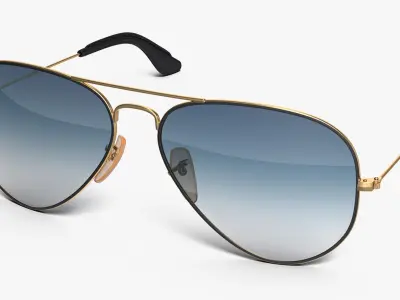 Classic Sunglasses Gradient Light Blue 3D model