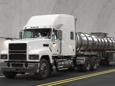 2025 Highway Truck and Tanker Trailer 3D model