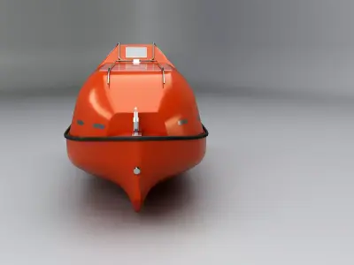 3D Lifeboat Marine Rescue Vessel model Low-poly 3D model