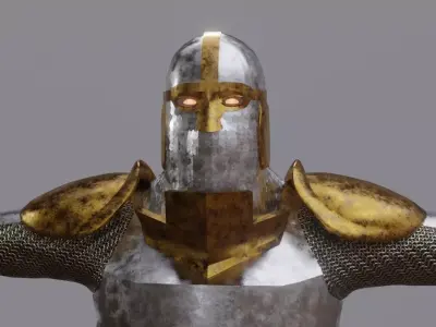Knight in armor 3D model 6