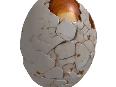 Mystic Cracked Stone Egg 3D model