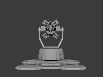 Ray gun turret Free low-poly 3D model