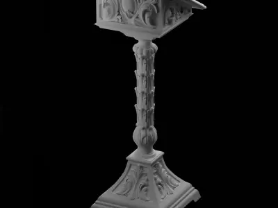 Lectern carved   furniture 3D model for CNC  3D print model
