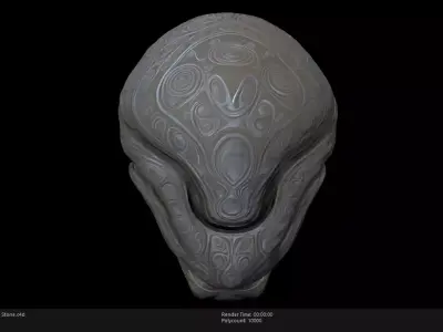 Low Poly Stylized Etheral Alien Stone Low-poly 3D model