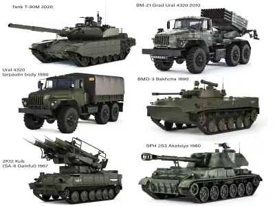  Average collection of equipment of the Russian Armed Forces 3D Model Pack