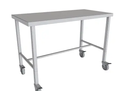 Novo metal Industrial work table high with wheels 3D model