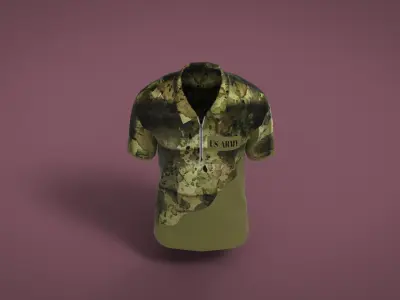 Military Outfit - T-shirt Low-poly 3D model 53