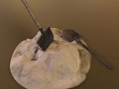 Shovel and spatula Free low-poly 3D model