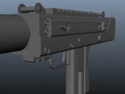 UZI hand gun Low-poly 3D model