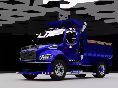 Camion volquete freightliner m2 Low-poly 3D model