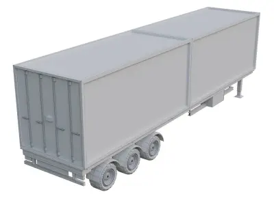 Container Trailer Low-poly 3D model