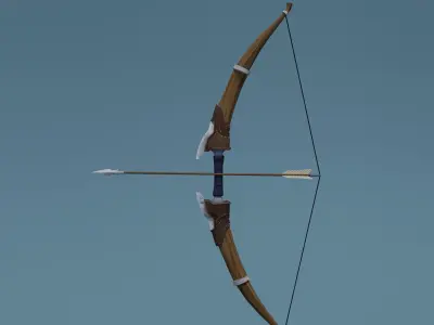 Bow handpainted reskin Low-poly 3D model