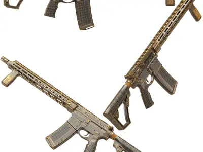 3d model DDM4V7 rifle - tan 3D model