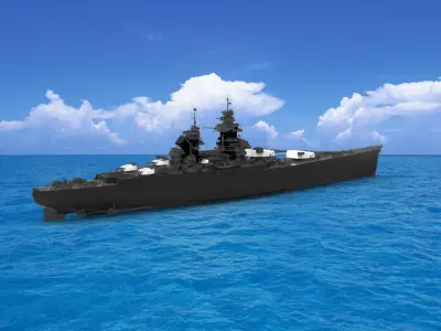 French battleship Richelieu 3D model