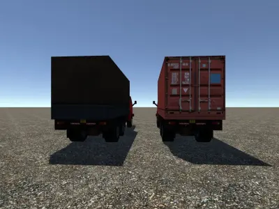 Industrial Small Truck Pack - VI Low-poly 3D model