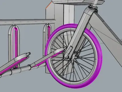 Bicycle and Rack 3D model