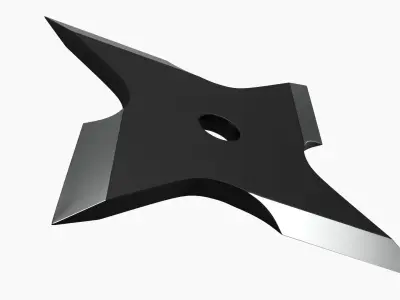 Shuriken ninja throwing knife 08 3D model