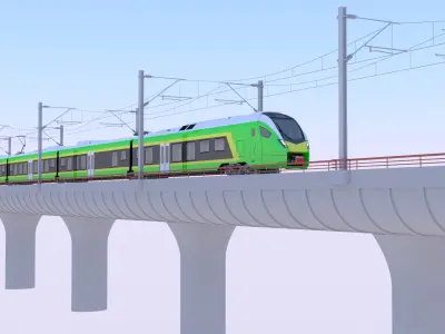 Bridge with Stadler Flirt 3D model