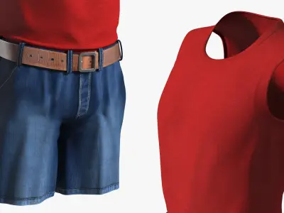  Casual Summer Set with Tank Top for Dwarf Man 