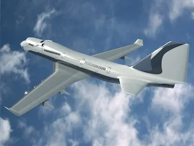 Futuristic commercial jet concept 3D model