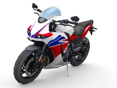 Generic Sportbike Motorcycle 01 Low-poly 3D model