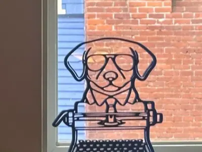 Psychedelic Dog Door Topper STL  Hunter S Thompson Salvador Dali 3D print model