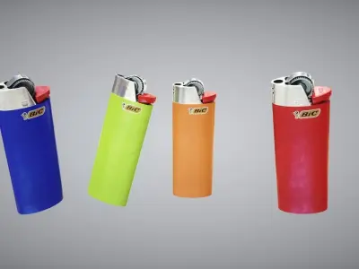 Lighter colorful lighters Low-poly 3D model