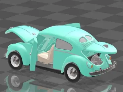 Volkswagen beetle 3D print model