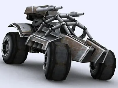3DRT - Sci - Fi Forces - Jeep 3  Low-poly 3D model